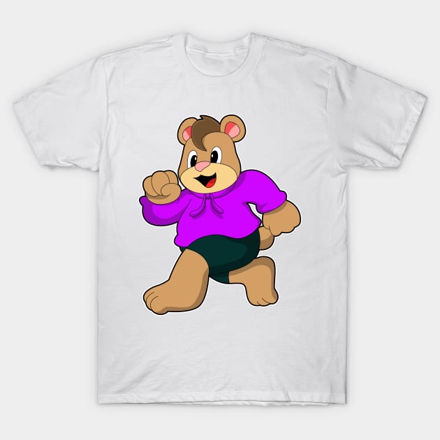 Bear at Running T-Shirt by Markus Schnabel